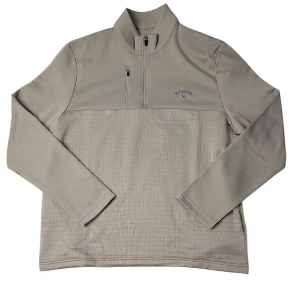Callaway Men's Quarter Zip UPF 50 Sun Protection Pullover - Chinchilla - Picture 1 of 2